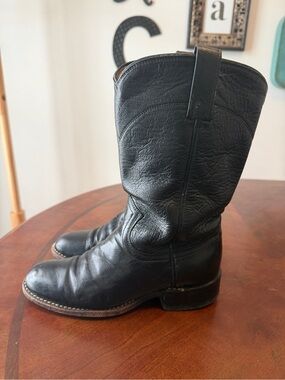 Dan Post Black Leather Roper Boots Western Cowboy Women’s Size 5